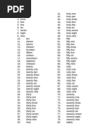 Numbers in Words: 1 to 1000 | PDF