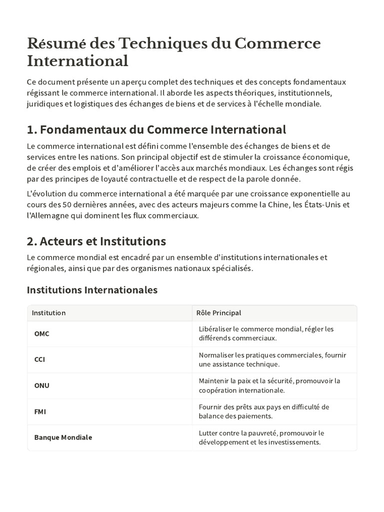 Techniques du Commerce International | PDF | Transport | Échange ...