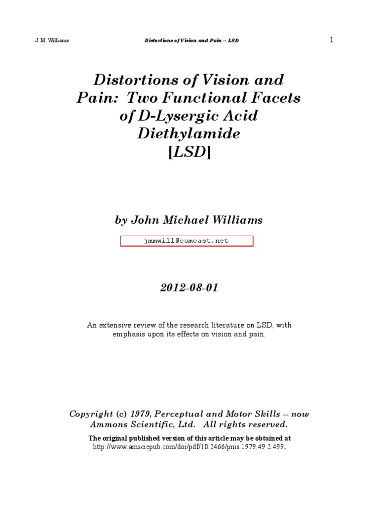 LSD: Distortions of Vision and Pain | PDF | Retina | Serotonin