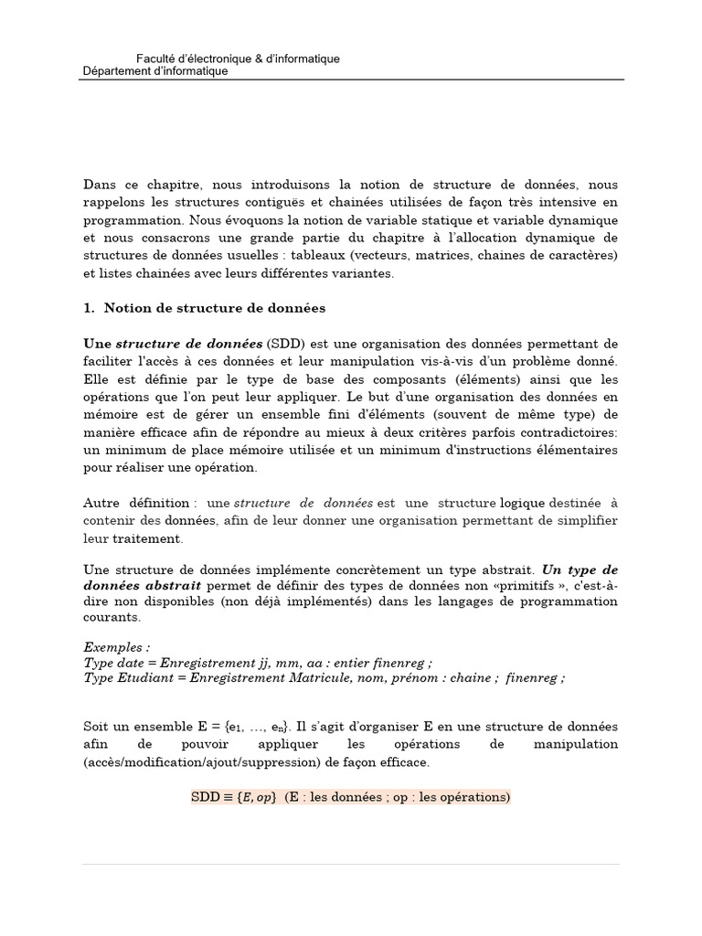 Représentation des données en mémoire | PDF | Pointeur (programmation ...