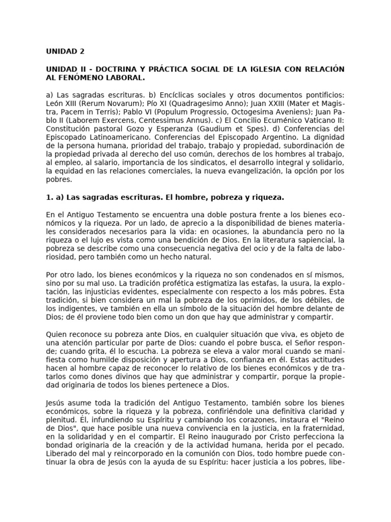 Doctrina Social de la Iglesia y Trabajo | PDF | Doctrina social ...
