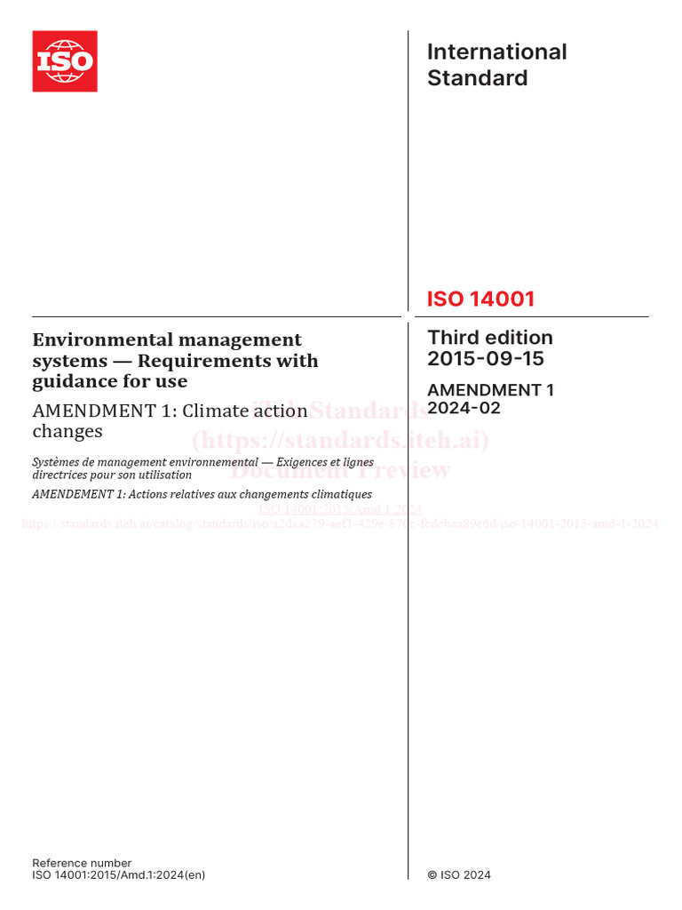 ISO 14001:2015 Climate Action Update | PDF | International Organization ...