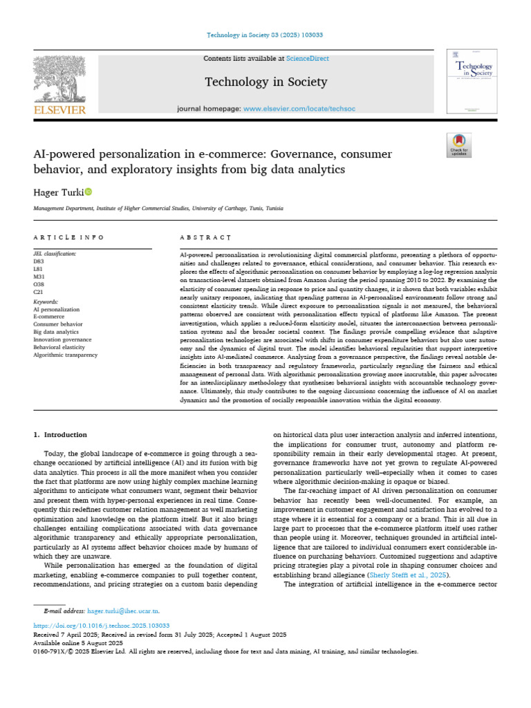 AI Personalization in E-Commerce Insights | PDF | Artificial ...