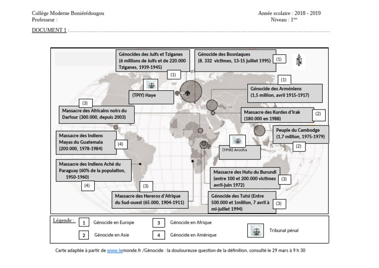 Liste des génocides par région | PDF | Génocides | Persécution religieuse