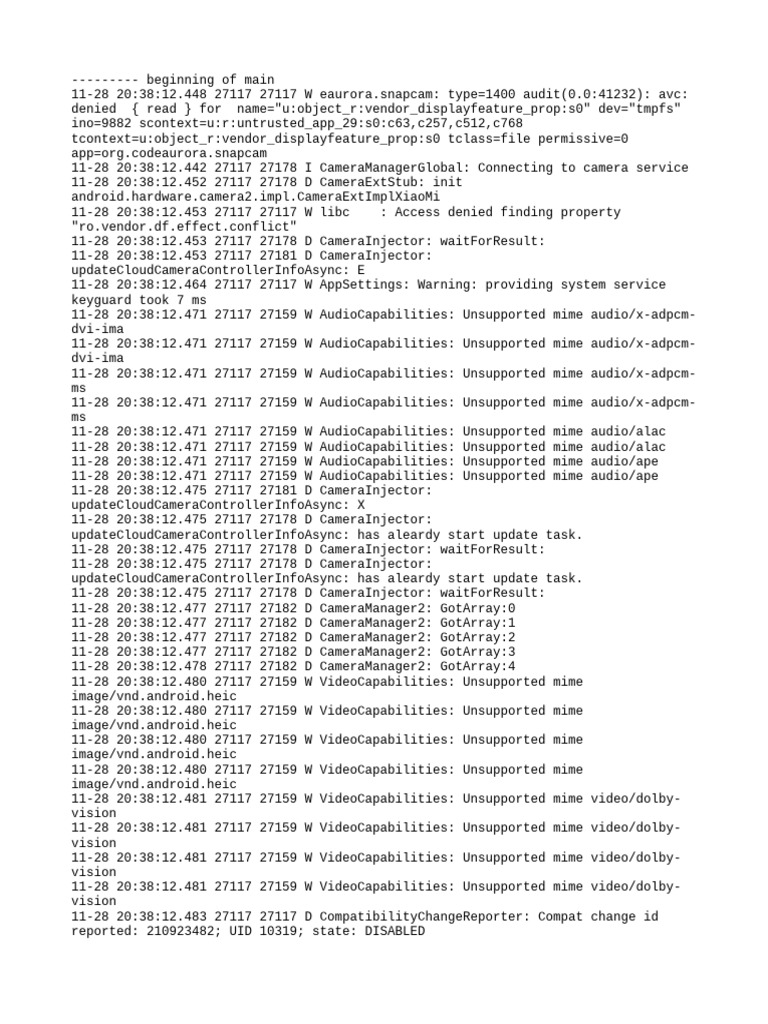 Camera and Audio Capabilities Log | PDF | Computing