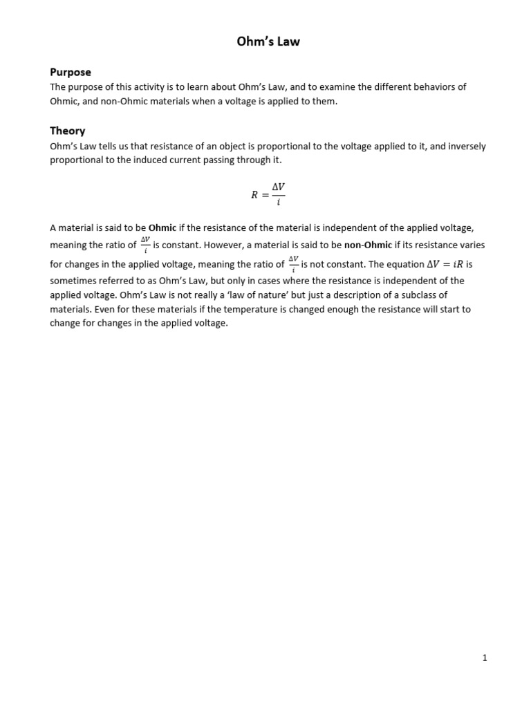 Understanding Ohm's Law and Circuit Behavior | PDF | Voltage | Electricity