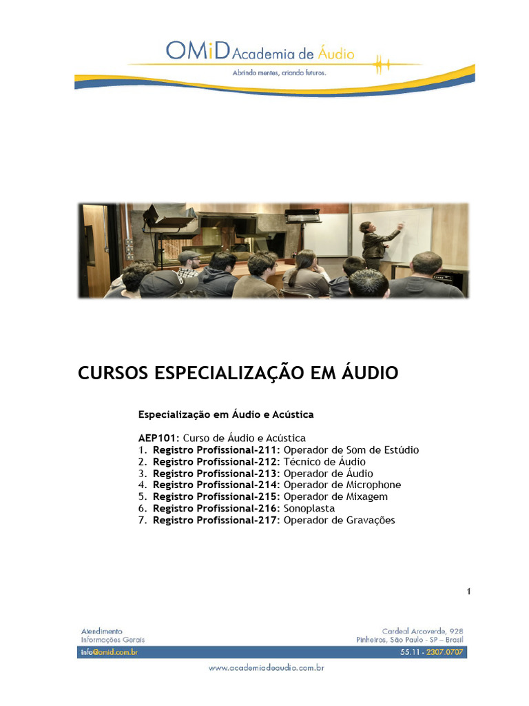 Cursos de Especialização em Áudio e Acústica | PDF | Decibel | Gravação ...