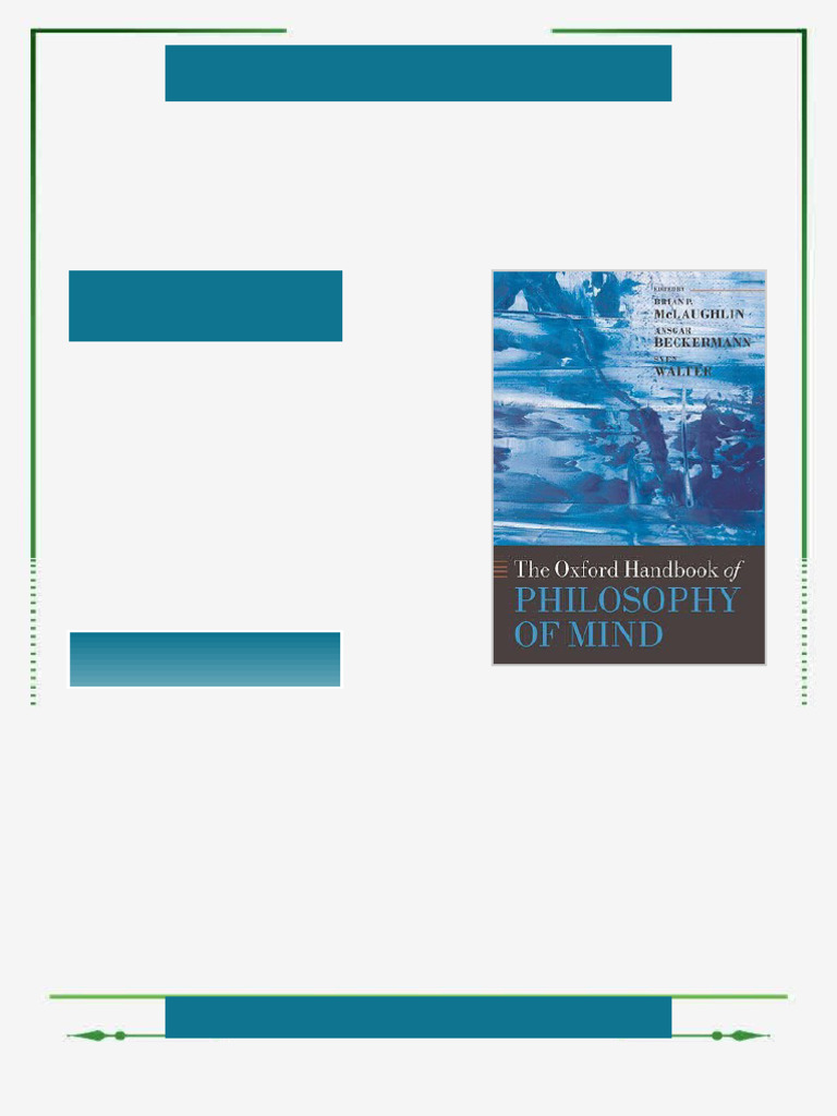 The Oxford Handbook of Philosophy of Mind Brian P. Mclaughlin ebook ...