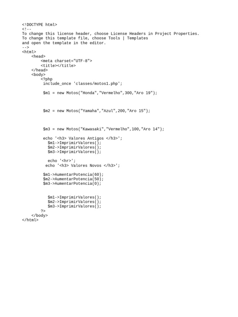 PHP Class for Motorcycle Power Update | PDF