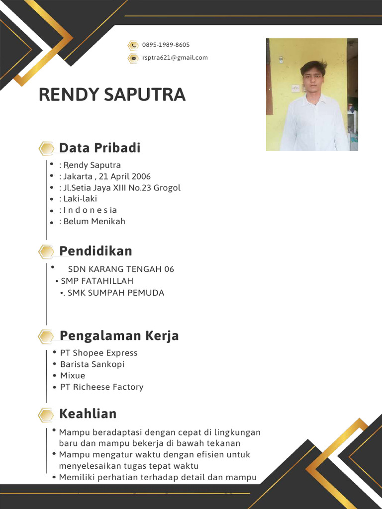 Profil Rendy Saputra: Pengalaman Kerja dan Keahlian | PDF