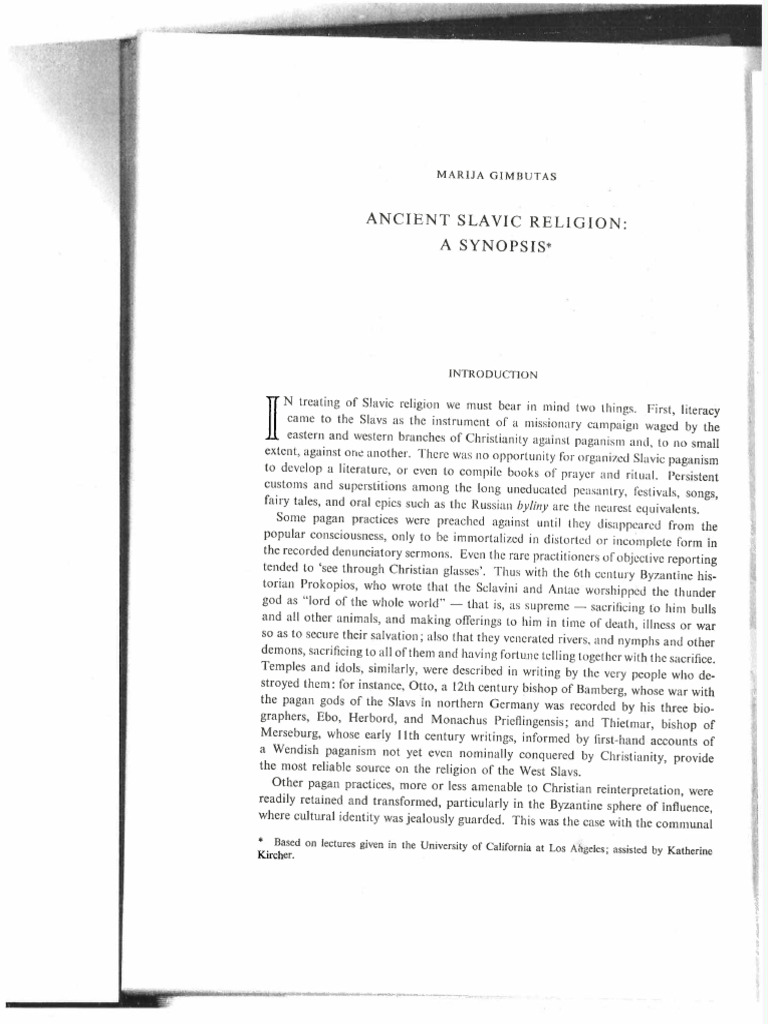 Ancient Slavic Religion | PDF