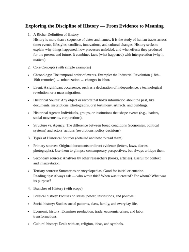 Exploring the Discipline of History — From Evidence to Meaning | PDF ...