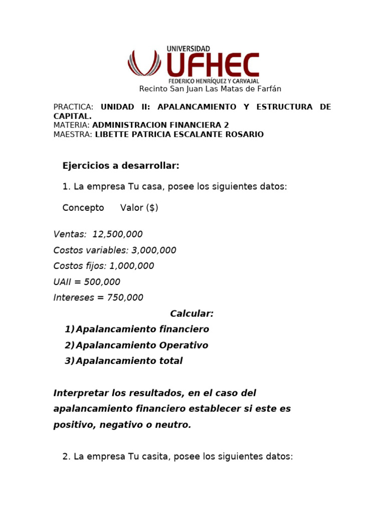 Apalancamiento y Estructura de Capital | PDF
