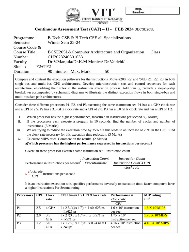 QP CAT-2 - CAO-updated-key | PDF | Cpu Cache | Central Processing Unit