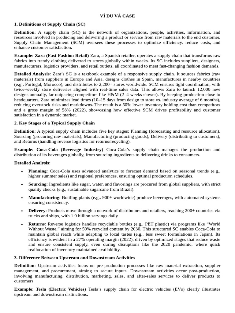 Supply Chain Management Examples & Analysis | PDF | Supply Chain ...