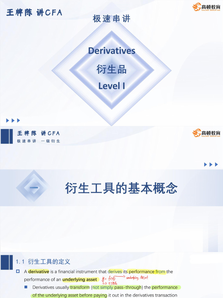 CFA Level 1: Derivative | PDF