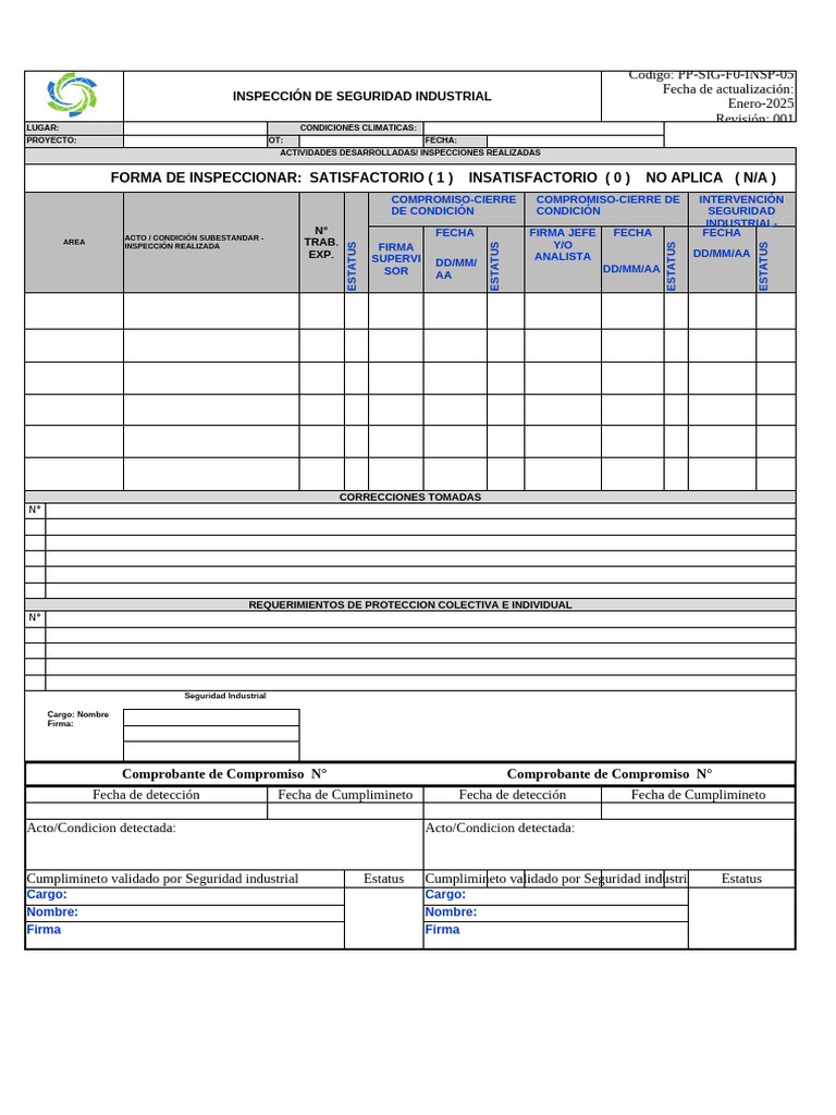 Insp. de Seguridad Industrial | PDF