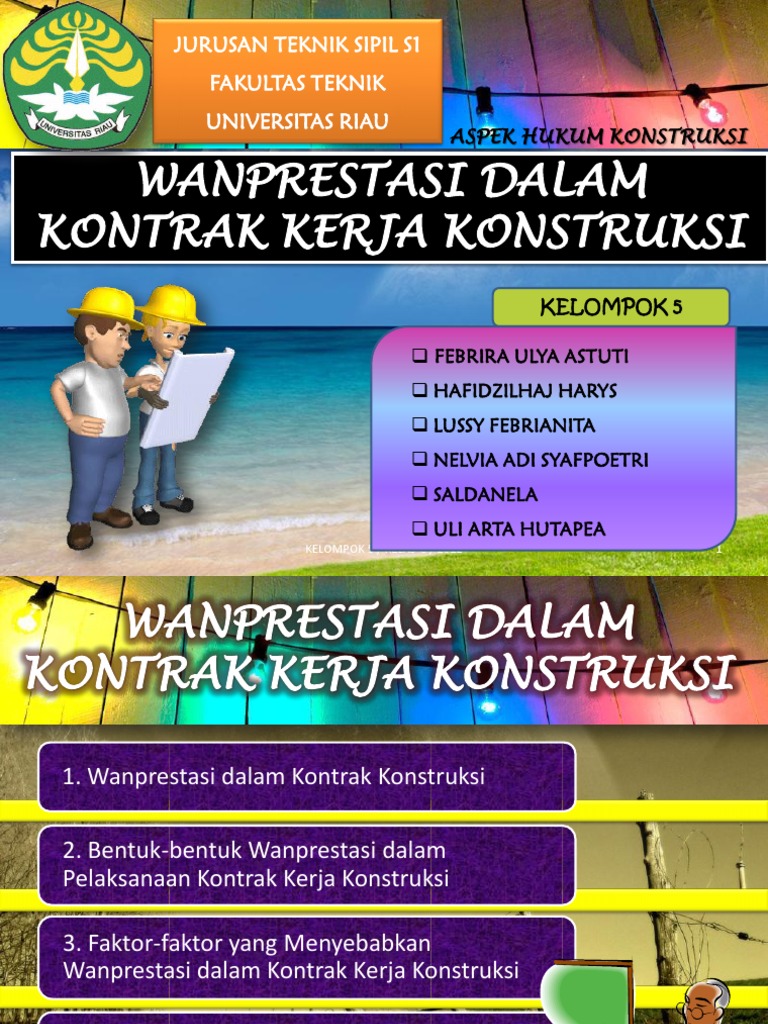 Wanprestasi Dalam Kontrak Kerja Konstruksi