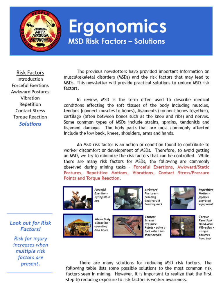 Risk Factors - Solutions Final 0312 | PDF | Musculoskeletal System