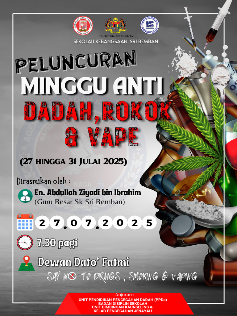 Buku Program Peluncuran Minggu Anti Dadah, Rokok Dan Vape 2025 | PDF