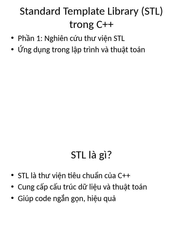 STL CPP Presentation | PDF