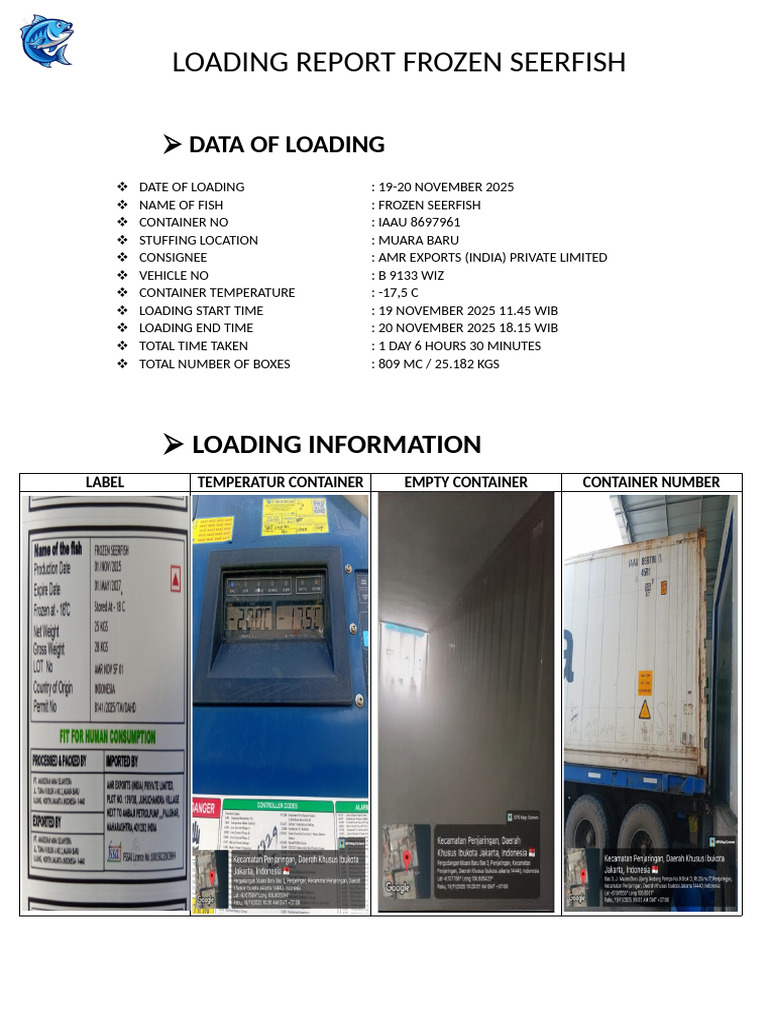 Bfs - Loading Report 19-20 Nov Muara Baru | PDF
