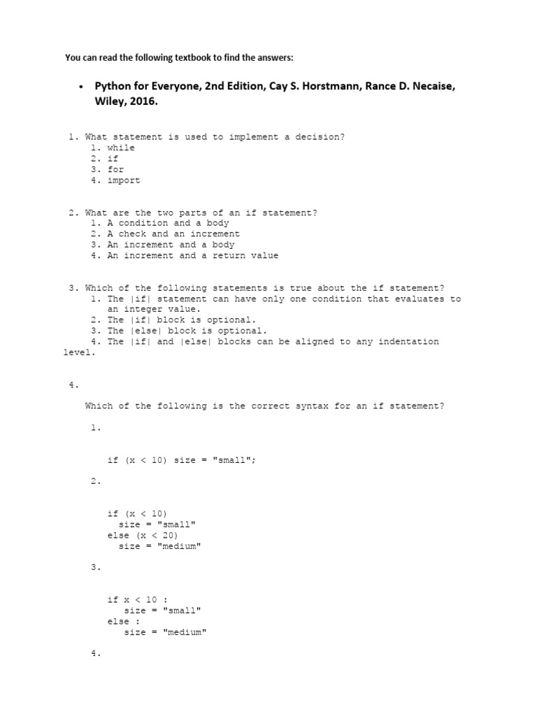 Chapter+3+-+Sample+Questions | PDF | Python (Programming Language ...