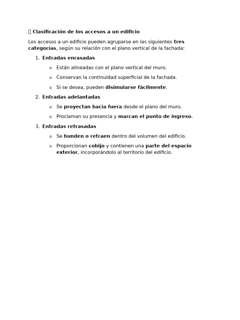 Tipos de accesos a edificios | PDF