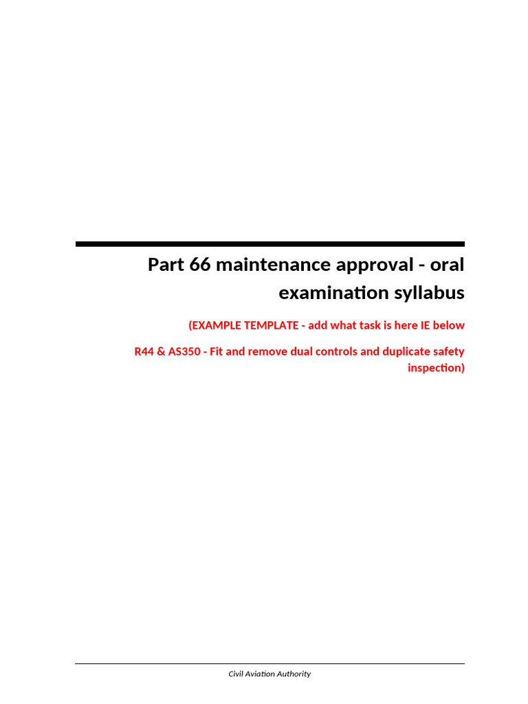 Part 66 Oral Exam Syllabus for Maintenance | PDF | Transport Safety ...
