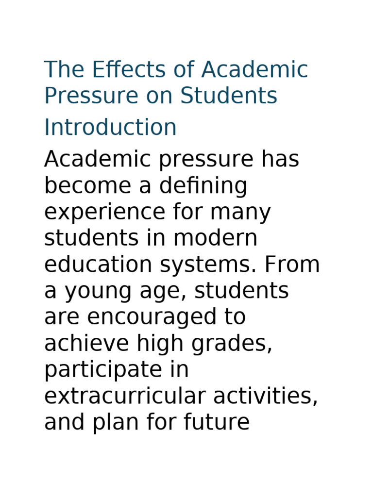 Impact of Academic Pressure on Students | PDF | Mental Health | Emotions