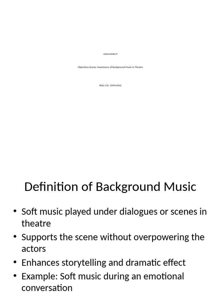 Updated Background Music in Theatre | PDF