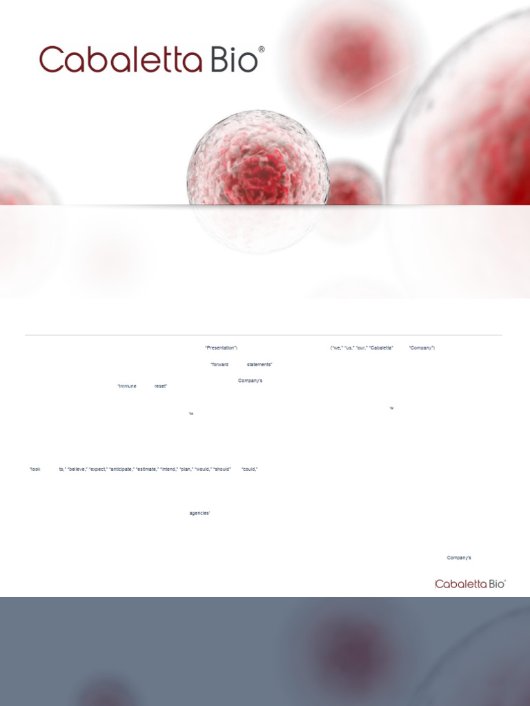 Cabaletta Bio Corporate Presentation 2024 | PDF | Phases Of Clinical ...