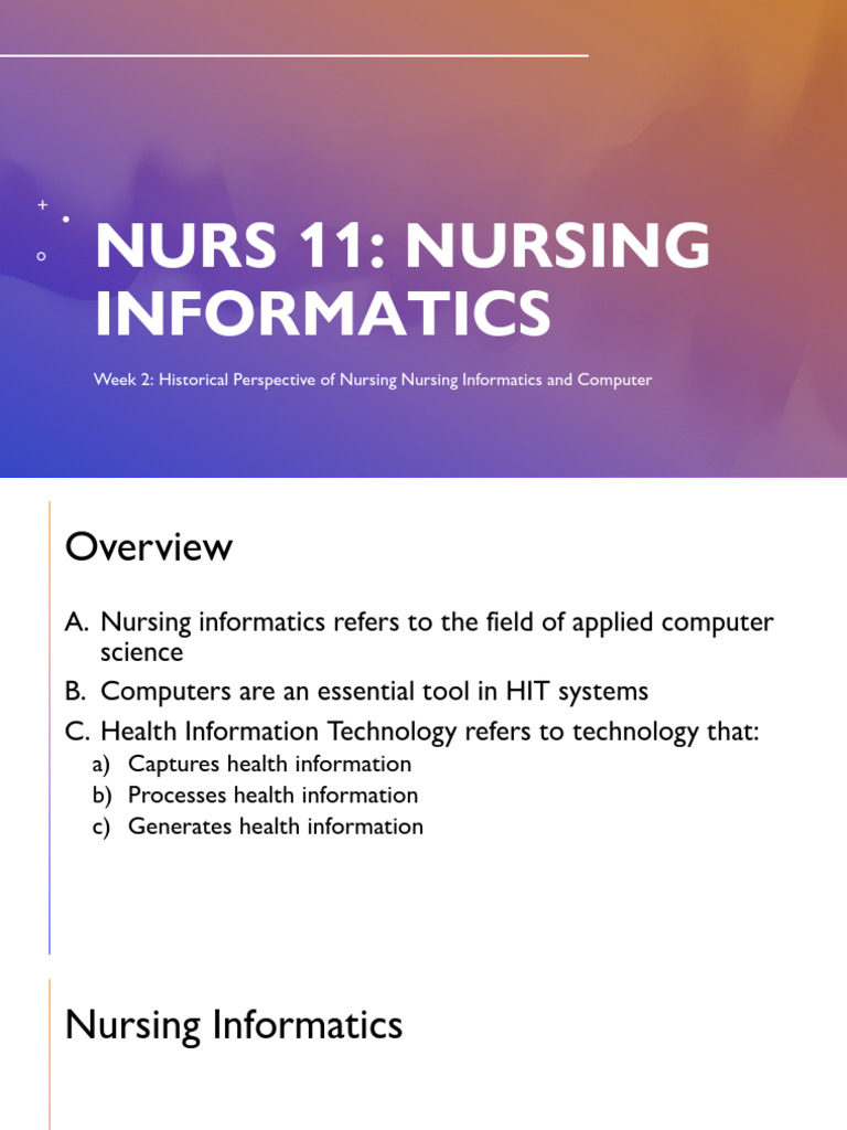 2 Nursing Informatics Historical Perspective and Computer | PDF ...