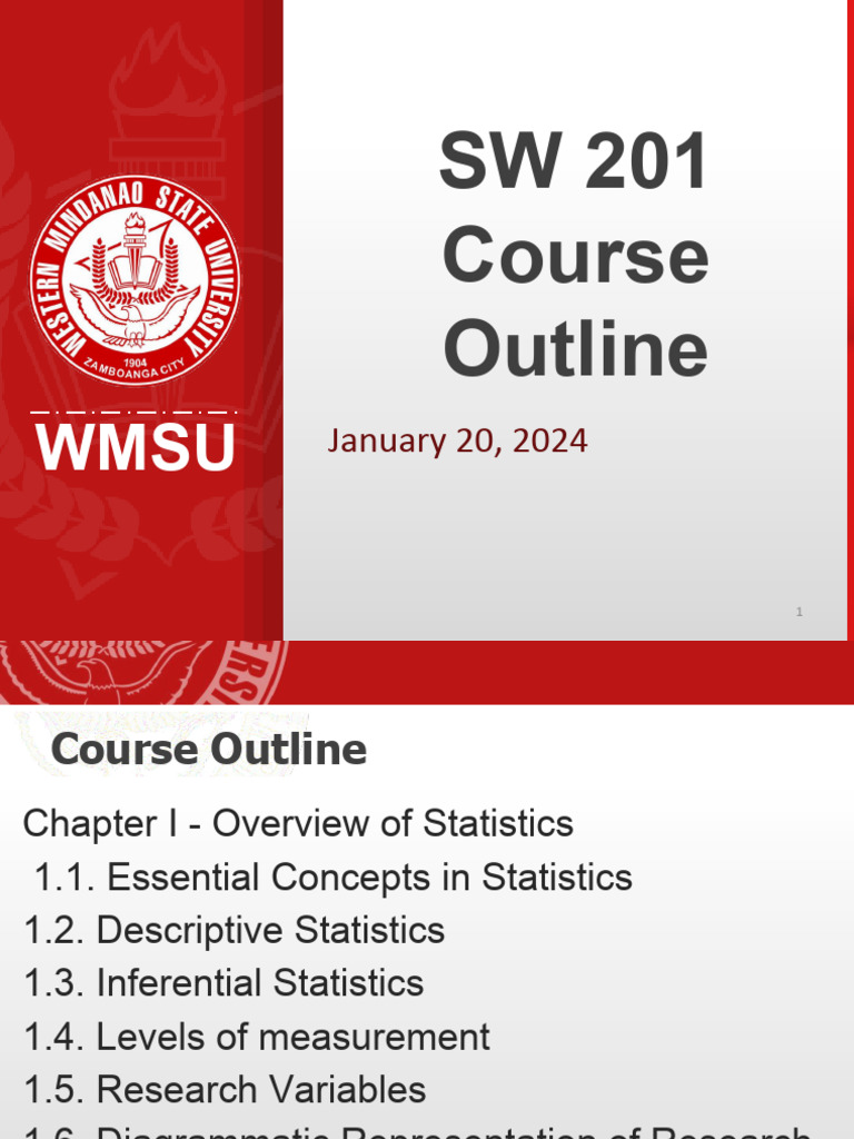 Statistics Course Outline and Learning Goals | PDF | Descriptive ...