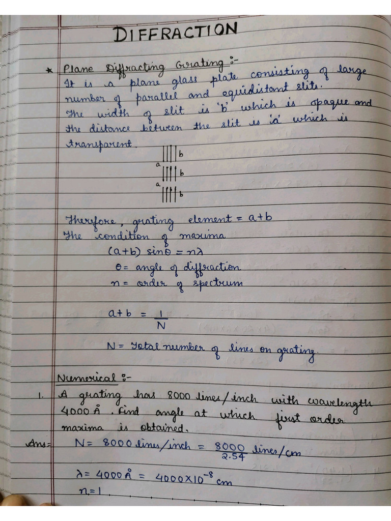 Diffraction Handwritten Notes3 Unit 4 | PDF