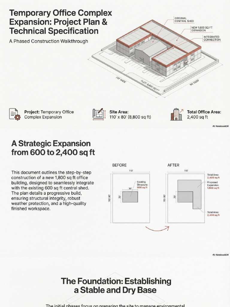 Temporary Office Complex Expansion Project Plan | PDF