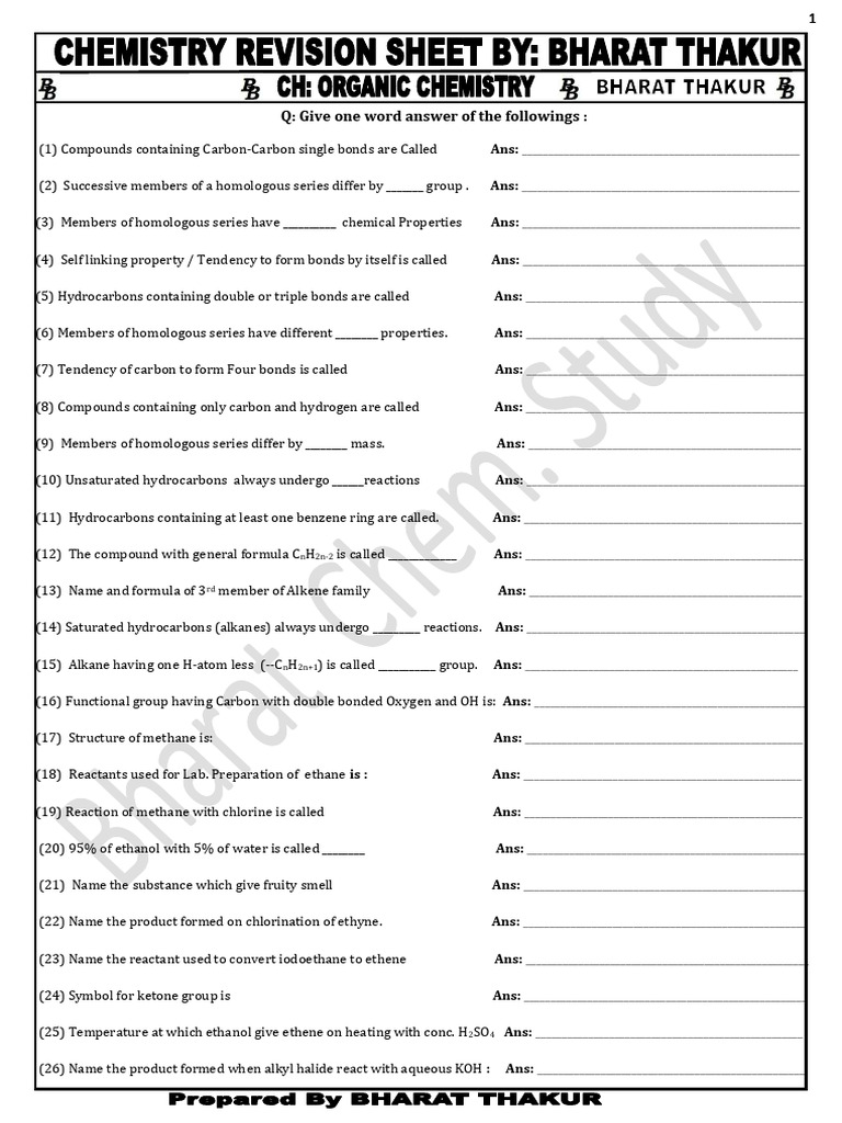 Chemistry Questions on Hydrocarbons | PDF | Alkene | Ethanol