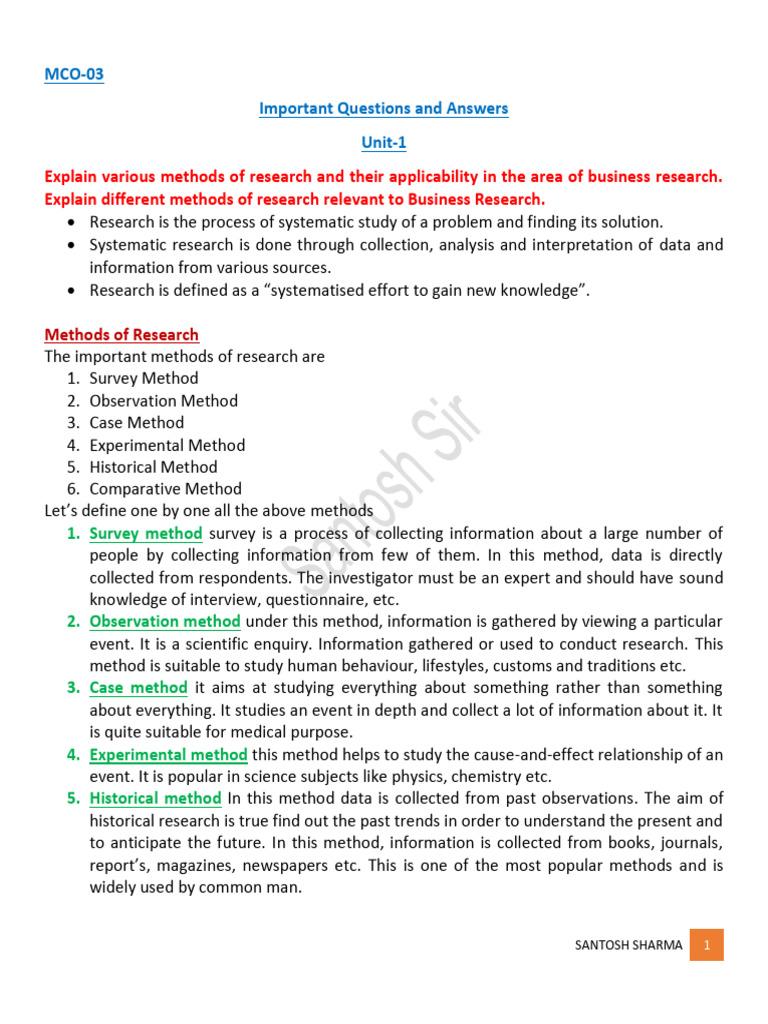MCO-03 Important Questions & Answers S_251216_130008 (1) | PDF ...