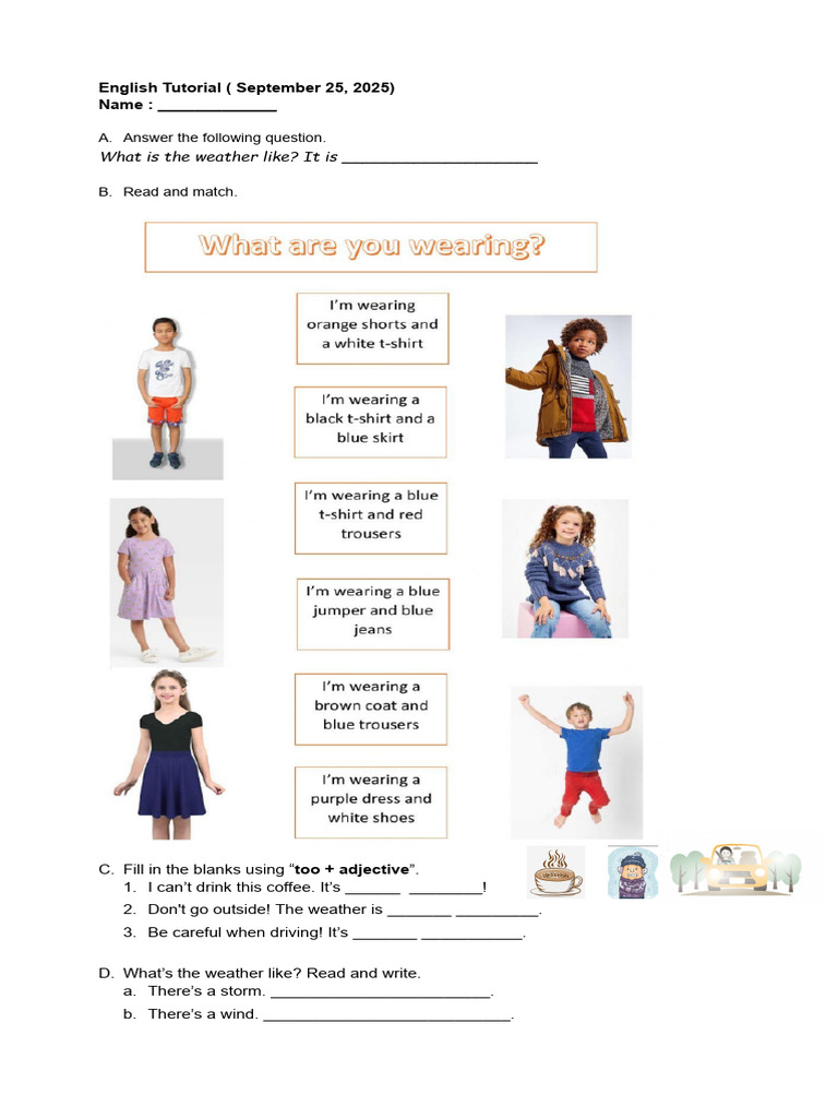 English Weather Vocabulary Tutorial | PDF