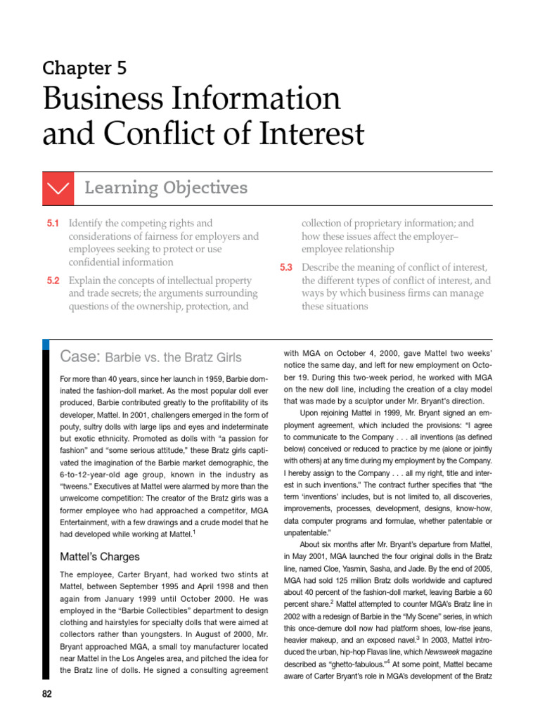 Business Information & Conflict of Interest | PDF | Trade Secret | Barbie