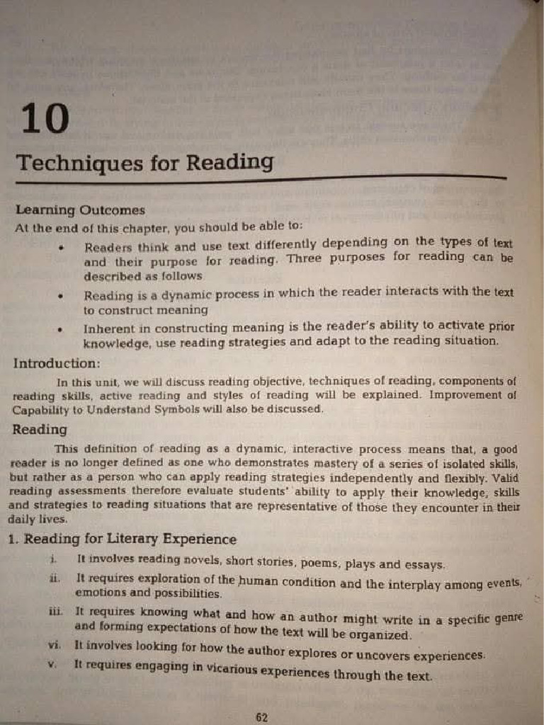 Techniques For Reading | PDF