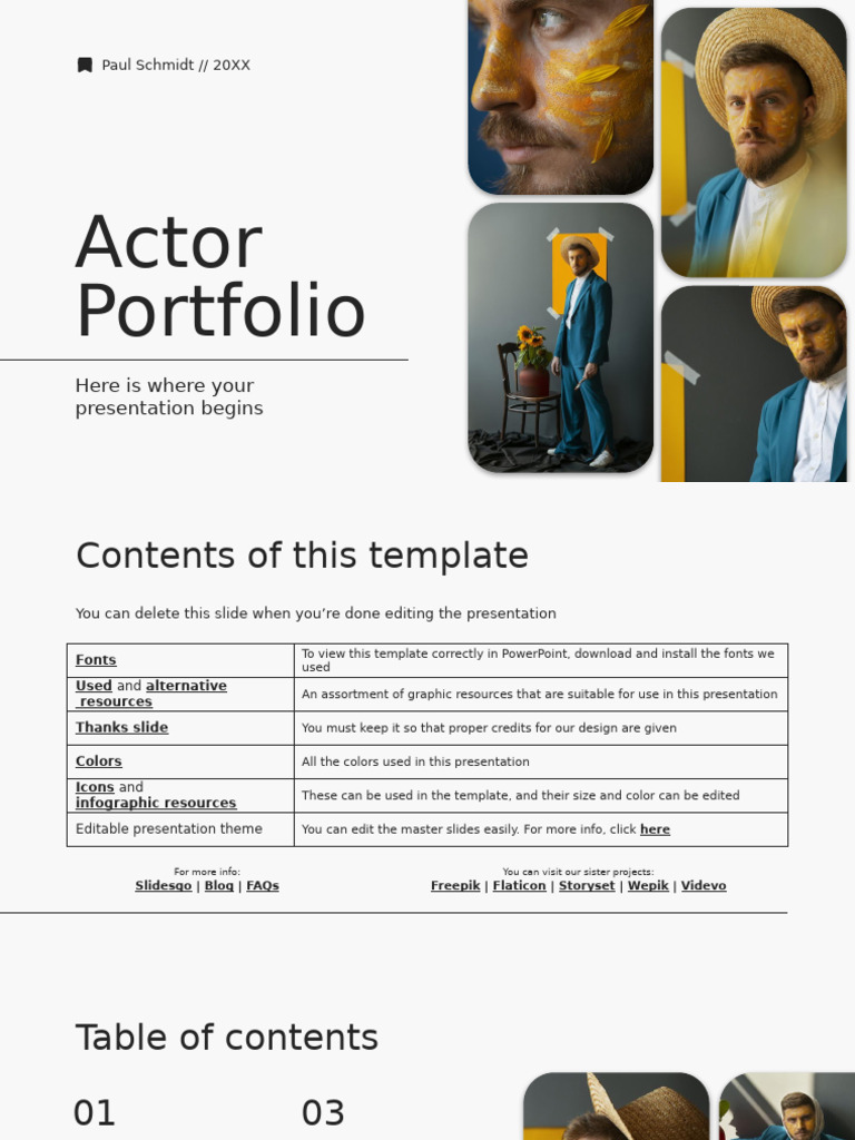 Paul Schmidt Actor Portfolio Template | PDF | Creativity | Graphic Design