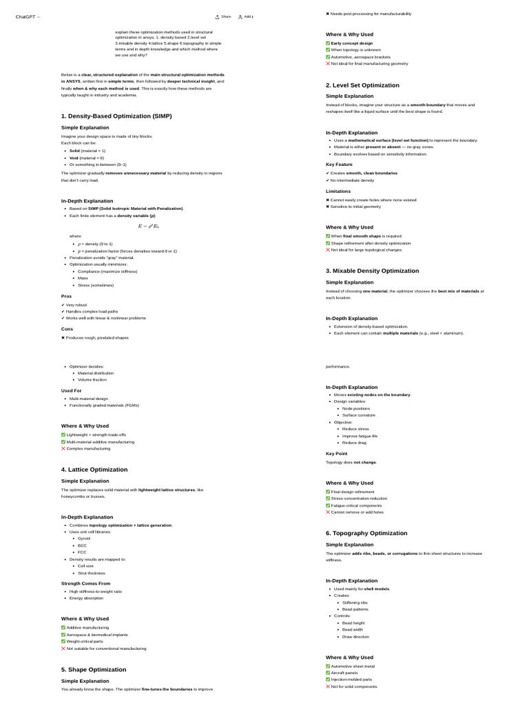 ANSYS Structural Optimization Methods Explained | PDF | Density ...
