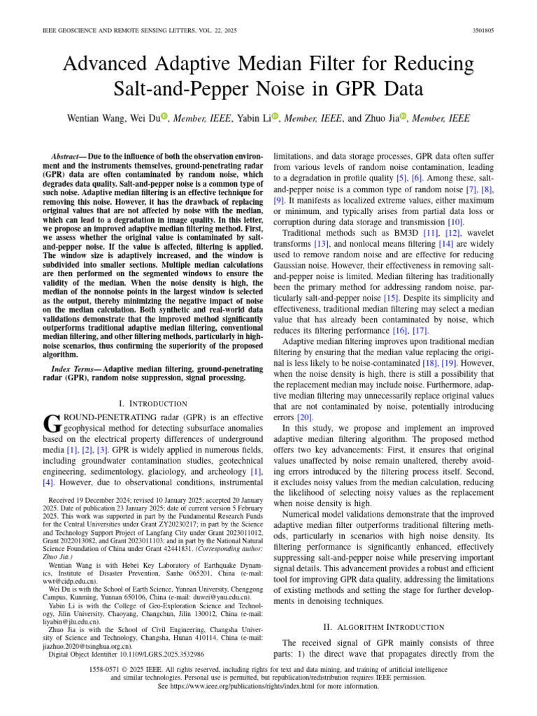 Advanced Adaptive Median Filter | PDF | Median | Wavelet