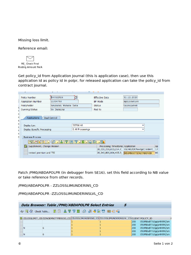 Missing Loss Limit Fix | PDF