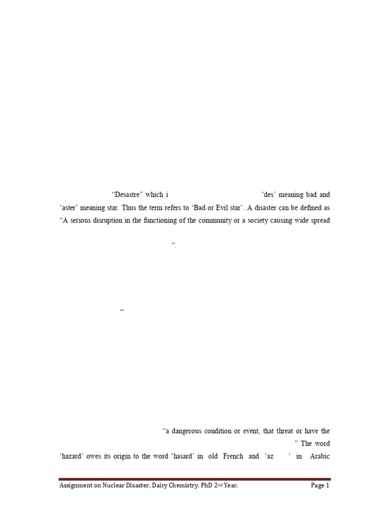 Assignment DC Nuclear Disaster | PDF | Nuclear Reactor | Nuclear Power