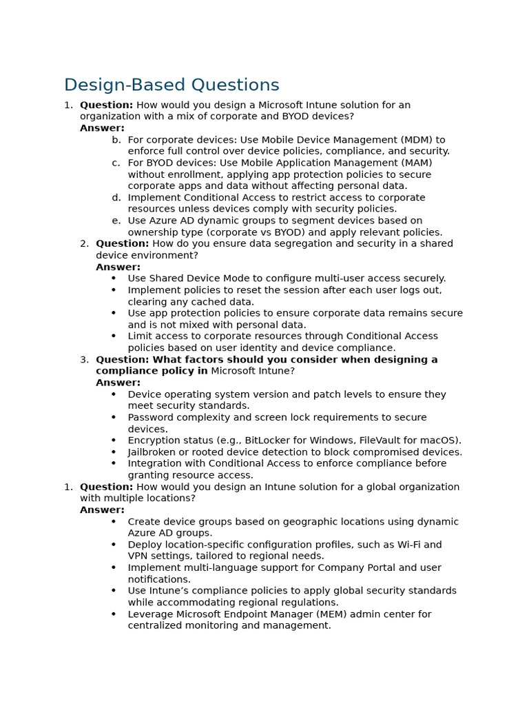 Microsoft Intune Design Strategies Guide | PDF | Mobile App | Microsoft ...
