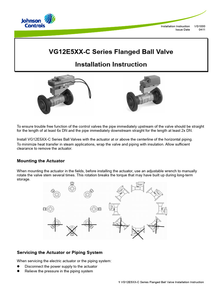 VG12E5XX-C Flanged Ball Valve Guide | PDF | Valve | Leak