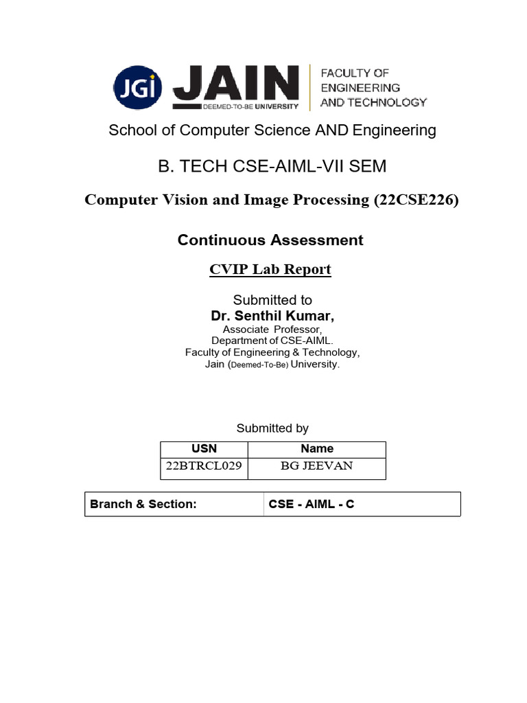 22btrcl029 - Cvip Lab Report | PDF | Computer Engineering | Computer ...