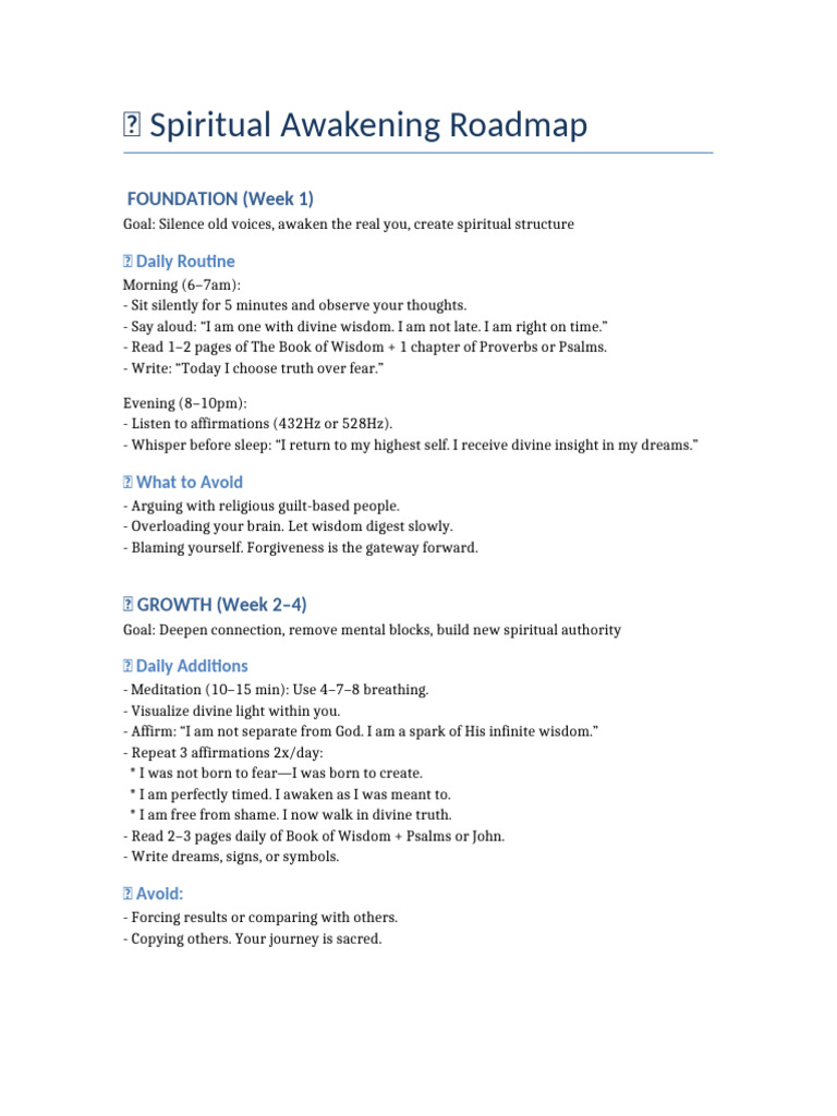 Spiritual Awakening Guide: 3-Week Plan | PDF